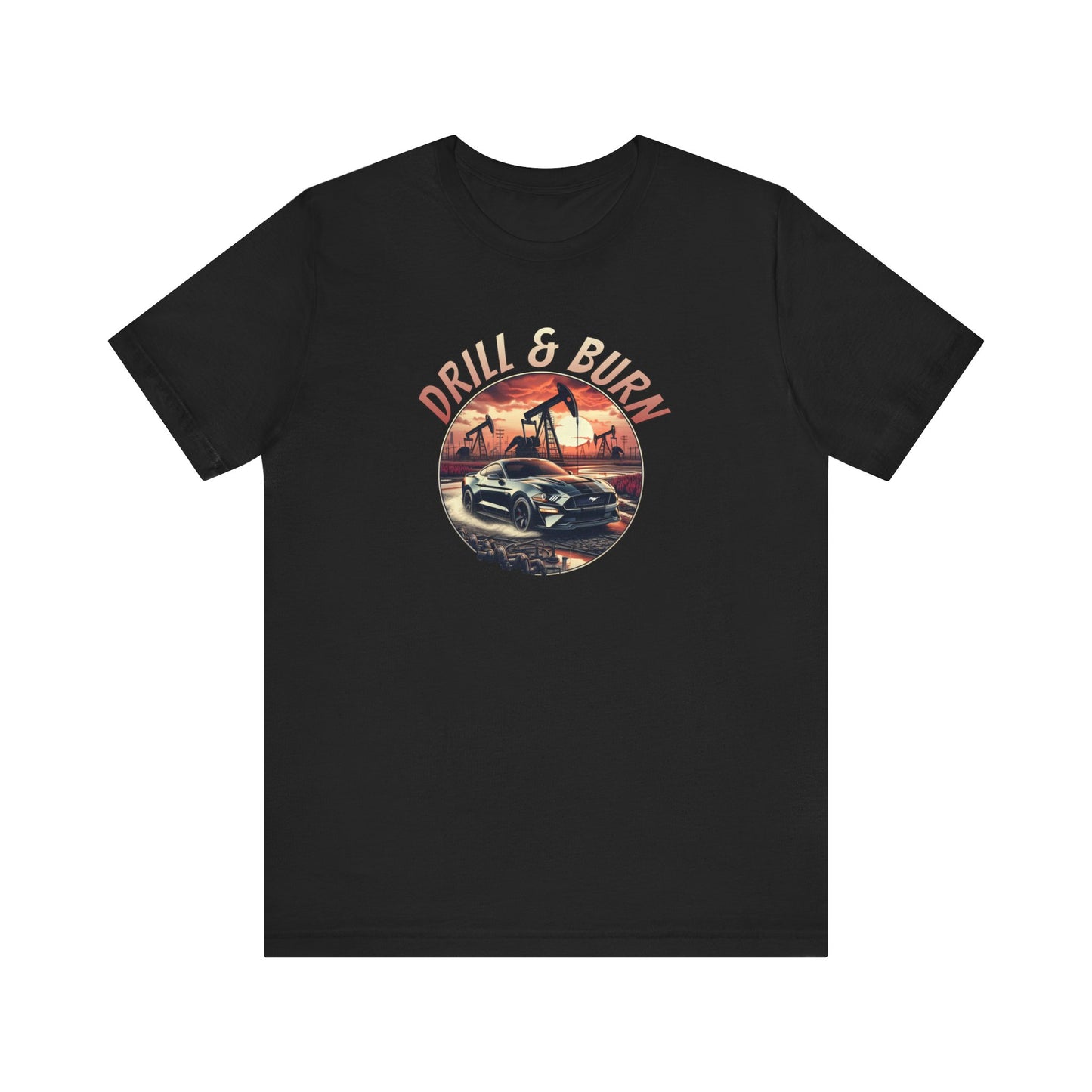 Retro Car Graphic Tee - 'Drill & Burn' Unisex Jersey Shirt