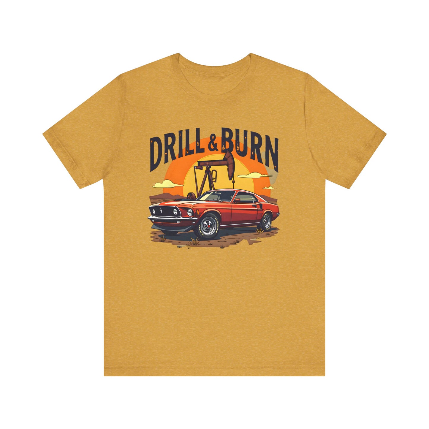 Classic Car Graphic Tee - 'Drill & Burn' Unisex Short Sleeve T-Shirt