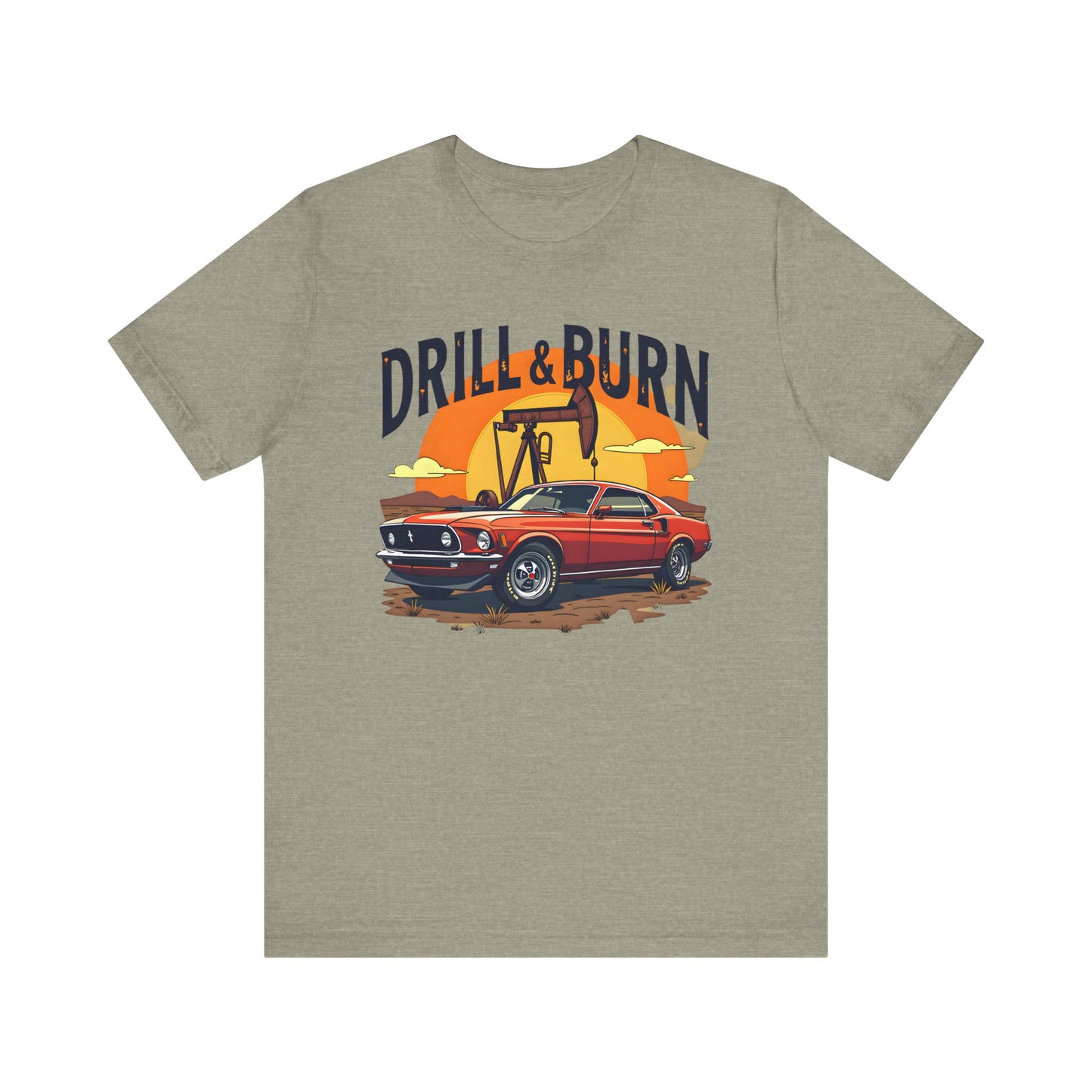 Classic Car Graphic Tee - 'Drill & Burn' Unisex Short Sleeve T-Shirt