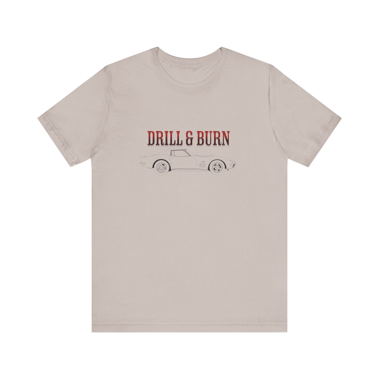 Unisex Jersey Tee - "Drill & Burn" Vintage Car Design