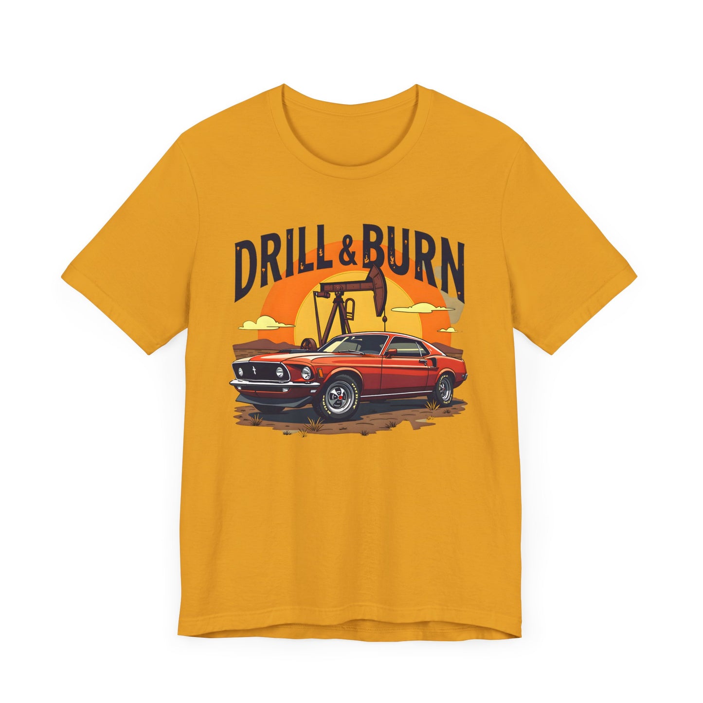 Classic Car Graphic Tee - 'Drill & Burn' Unisex Short Sleeve T-Shirt