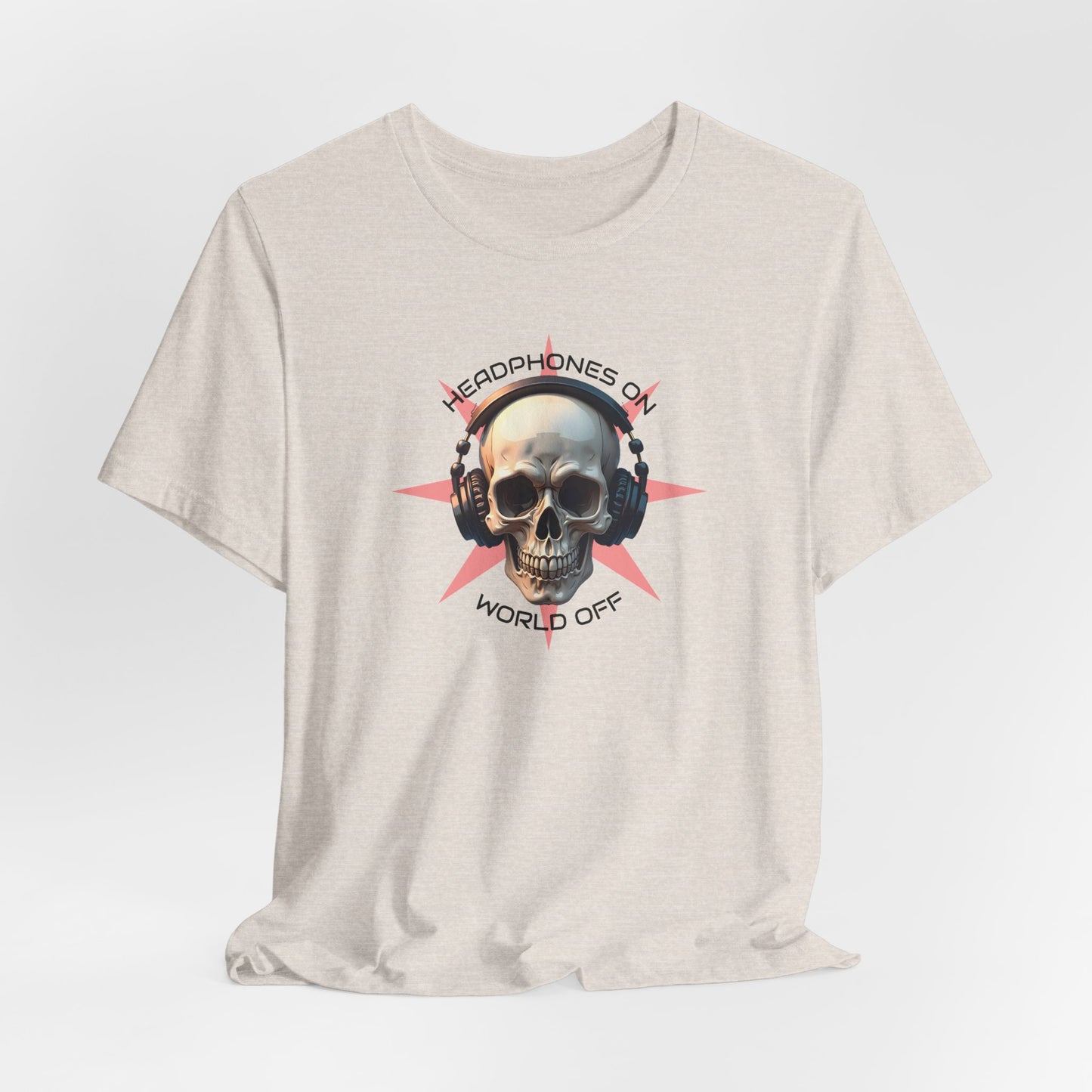 Skull Headphones Graphic Tee - Headphones On, World Off