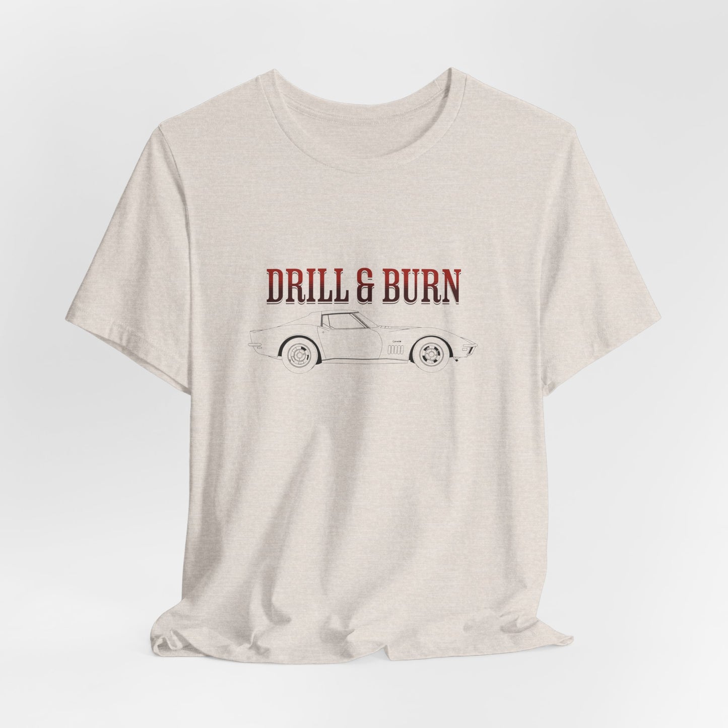 Unisex Jersey Tee - "Drill & Burn" Vintage Car Design