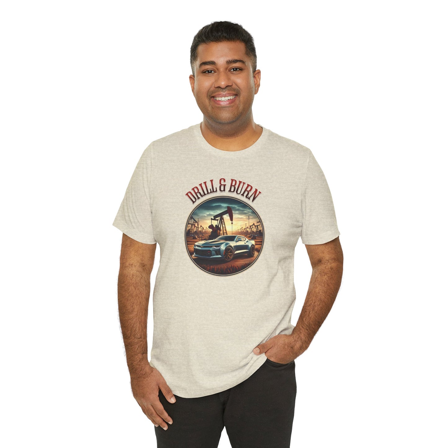Vintage Car Enthusiast Tee - 'Drill & Burn' Graphic Shirt