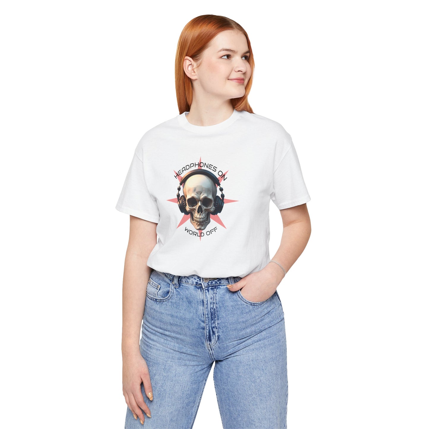 Skull Headphones Graphic Tee - Headphones On, World Off