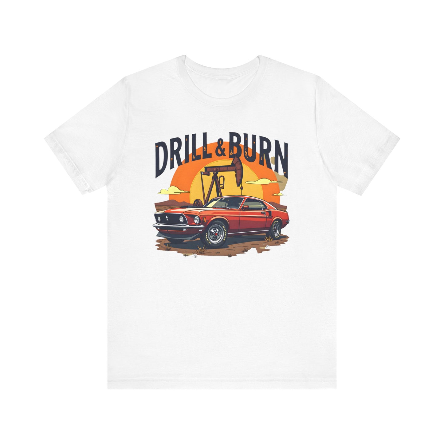 Classic Car Graphic Tee - 'Drill & Burn' Unisex Short Sleeve T-Shirt