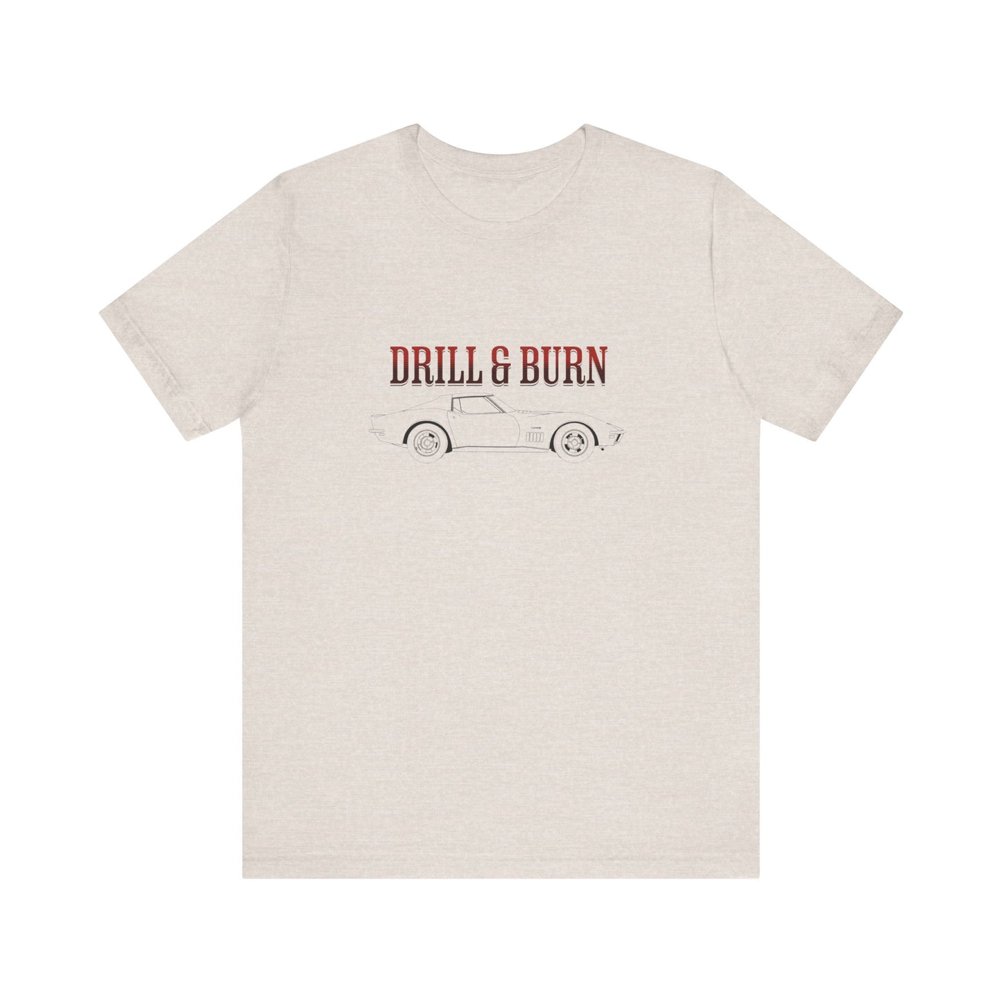 Unisex Jersey Tee - "Drill & Burn" Vintage Car Design