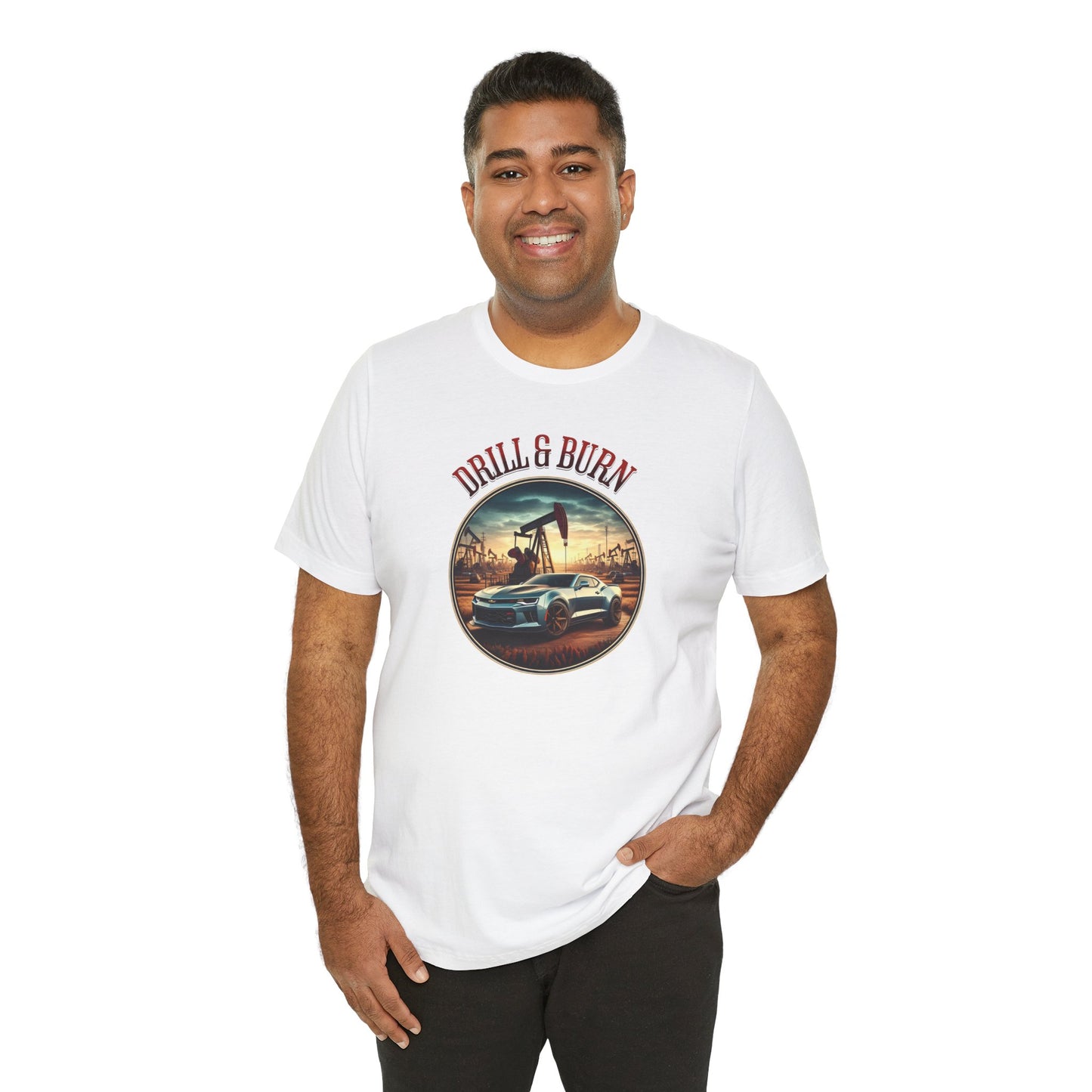 Vintage Car Enthusiast Tee - 'Drill & Burn' Graphic Shirt