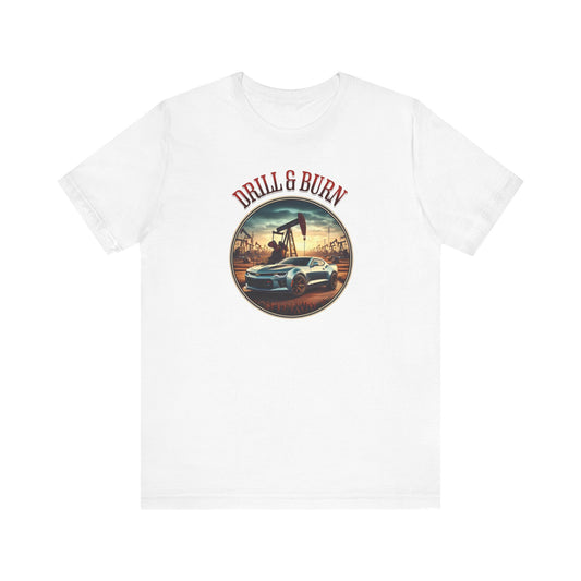 Vintage Car Enthusiast Tee - 'Drill & Burn' Graphic Shirt