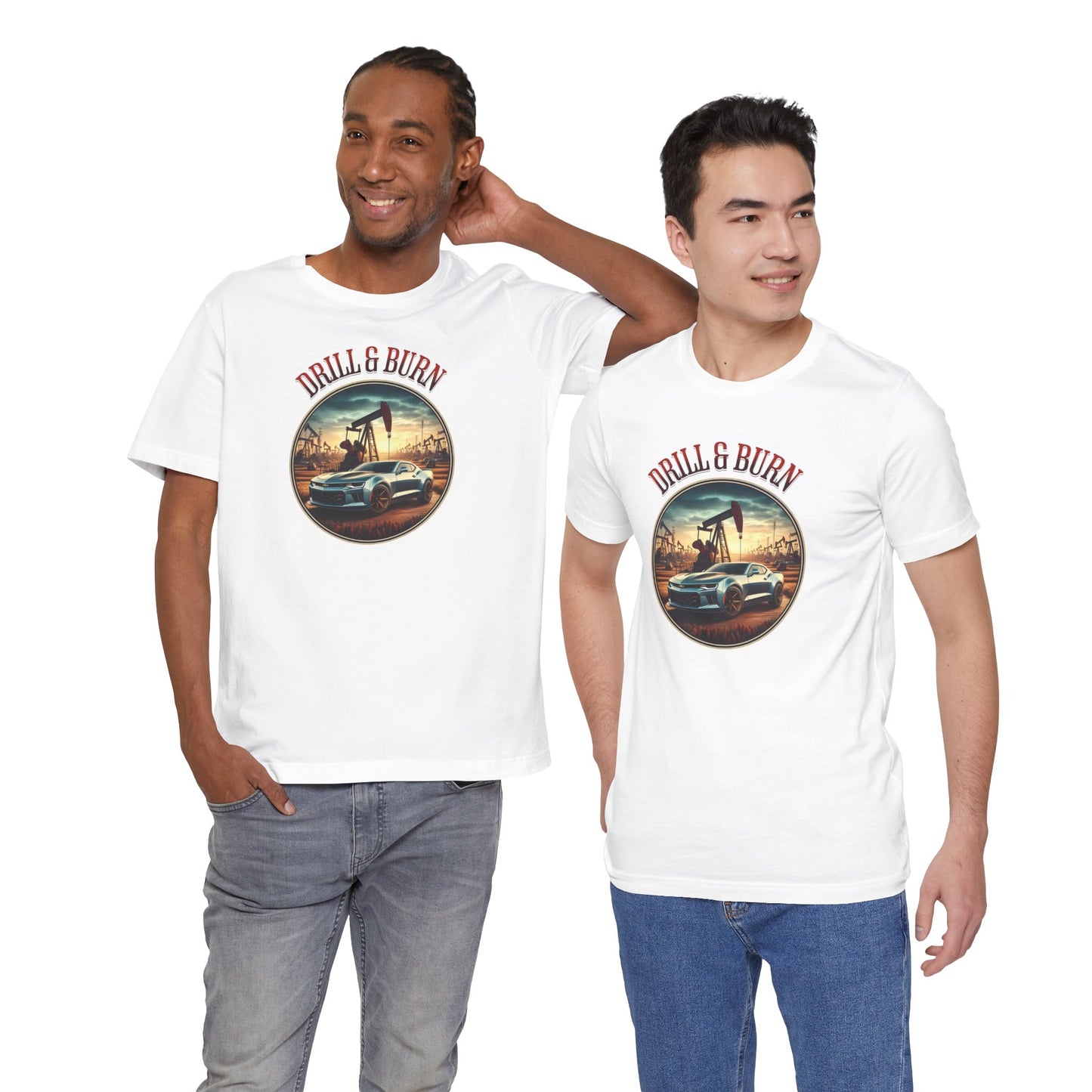 Vintage Car Enthusiast Tee - 'Drill & Burn' Graphic Shirt