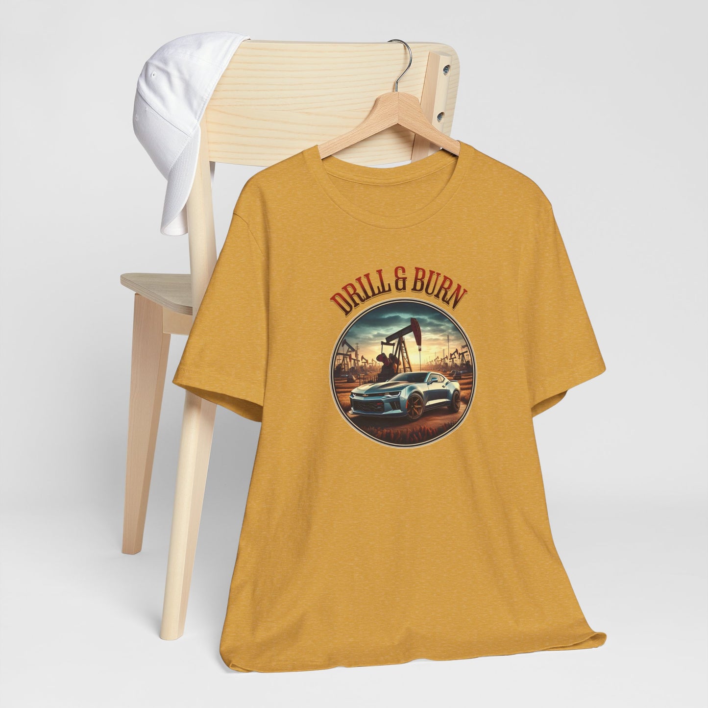 Vintage Car Enthusiast Tee - 'Drill & Burn' Graphic Shirt