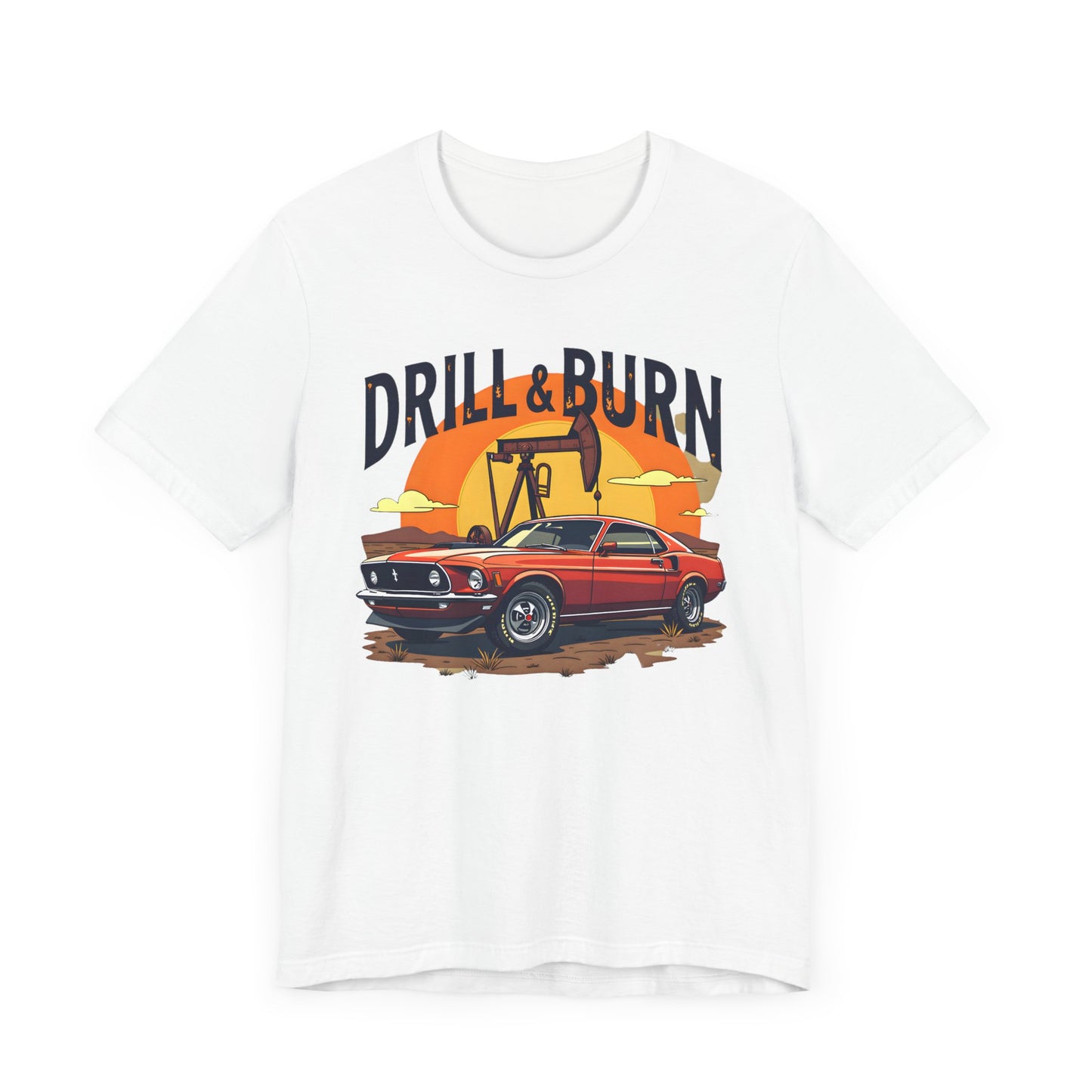 Classic Car Graphic Tee - 'Drill & Burn' Unisex Short Sleeve T-Shirt