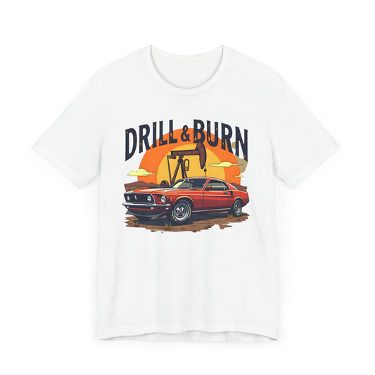 Classic Car Graphic Tee - 'Drill & Burn' Unisex Short Sleeve T-Shirt
