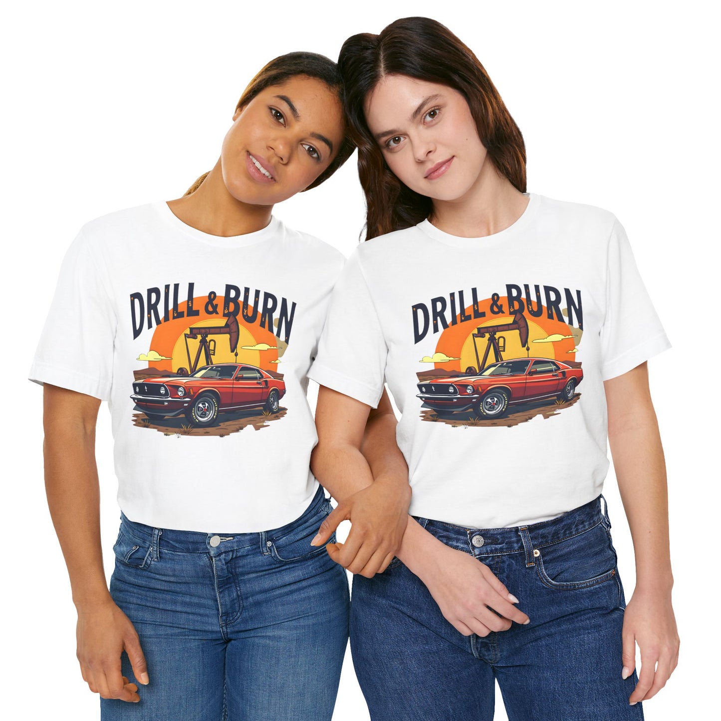 Classic Car Graphic Tee - 'Drill & Burn' Unisex Short Sleeve T-Shirt