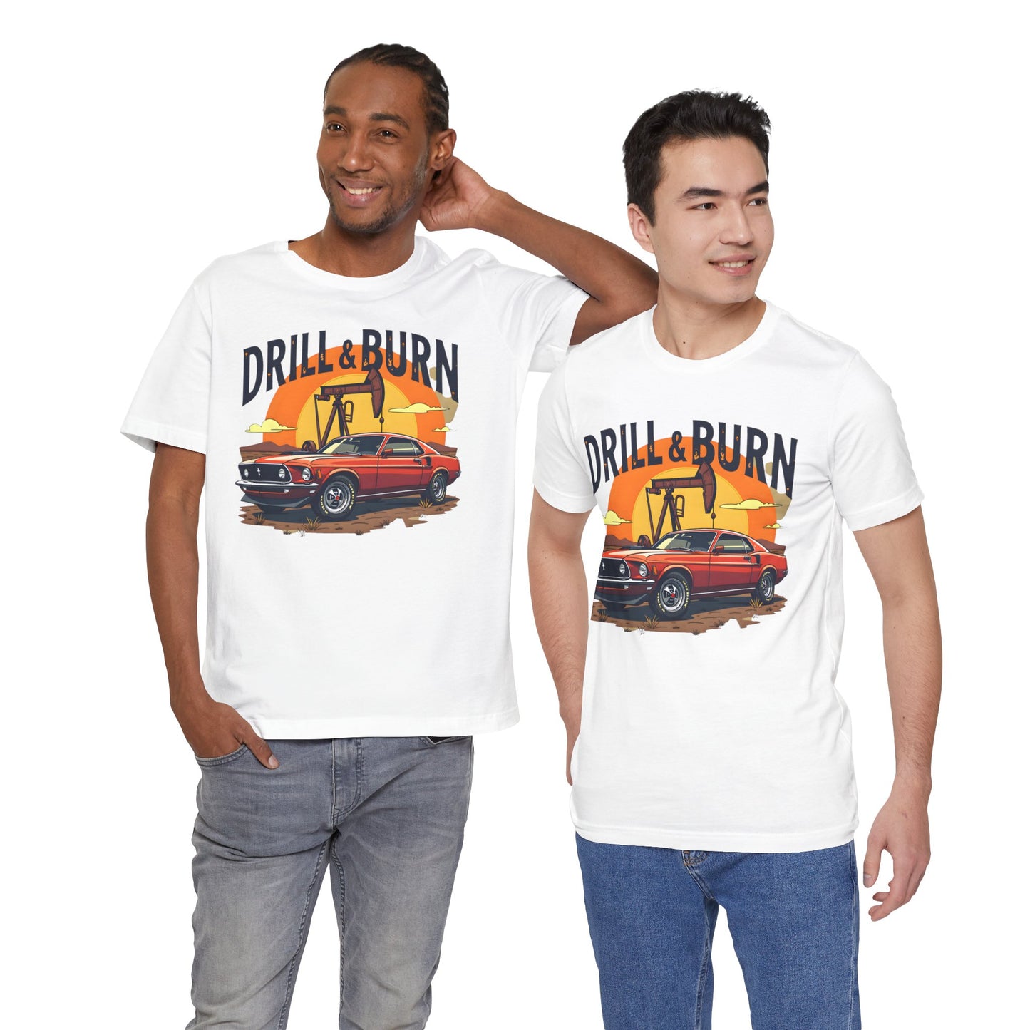 Classic Car Graphic Tee - 'Drill & Burn' Unisex Short Sleeve T-Shirt