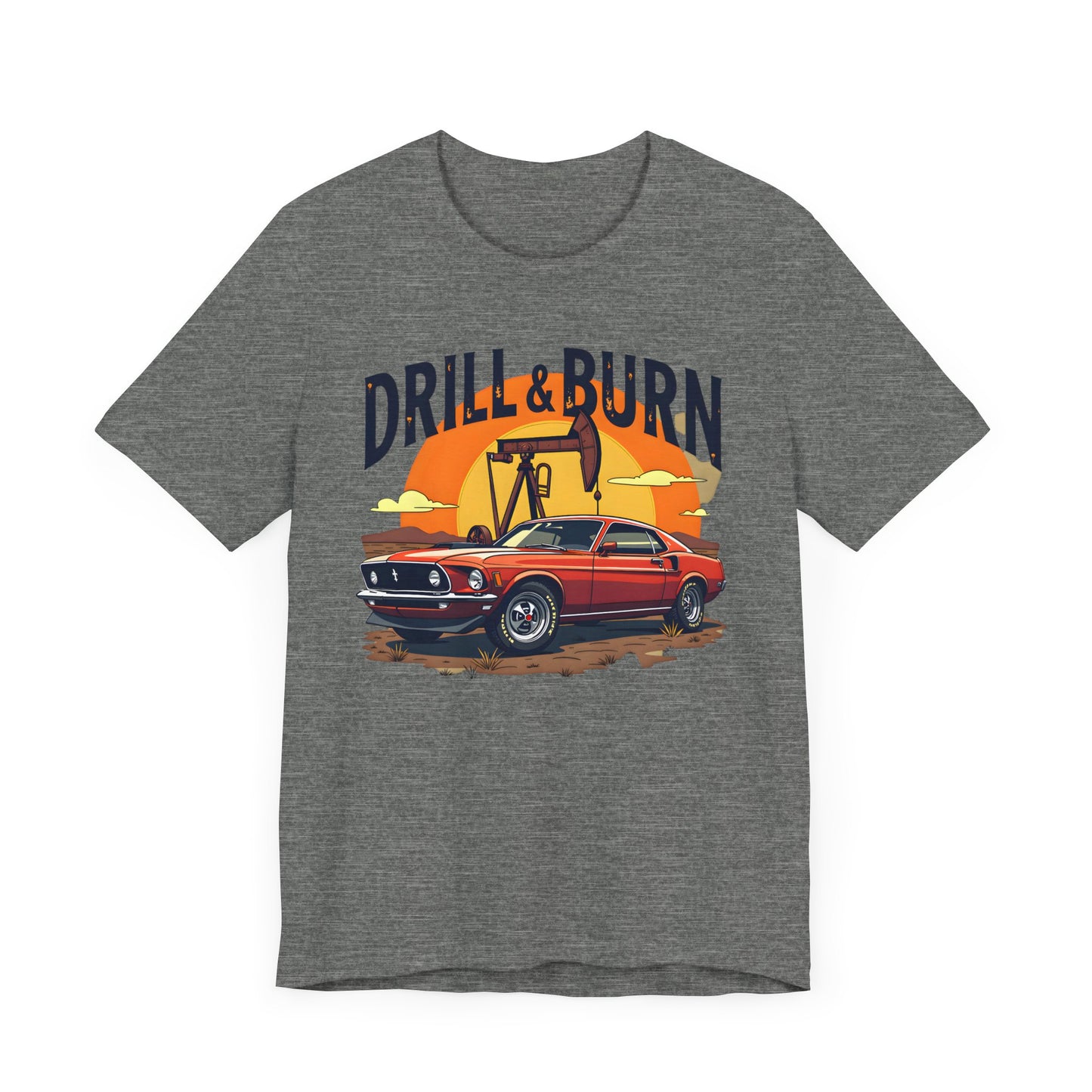 Classic Car Graphic Tee - 'Drill & Burn' Unisex Short Sleeve T-Shirt