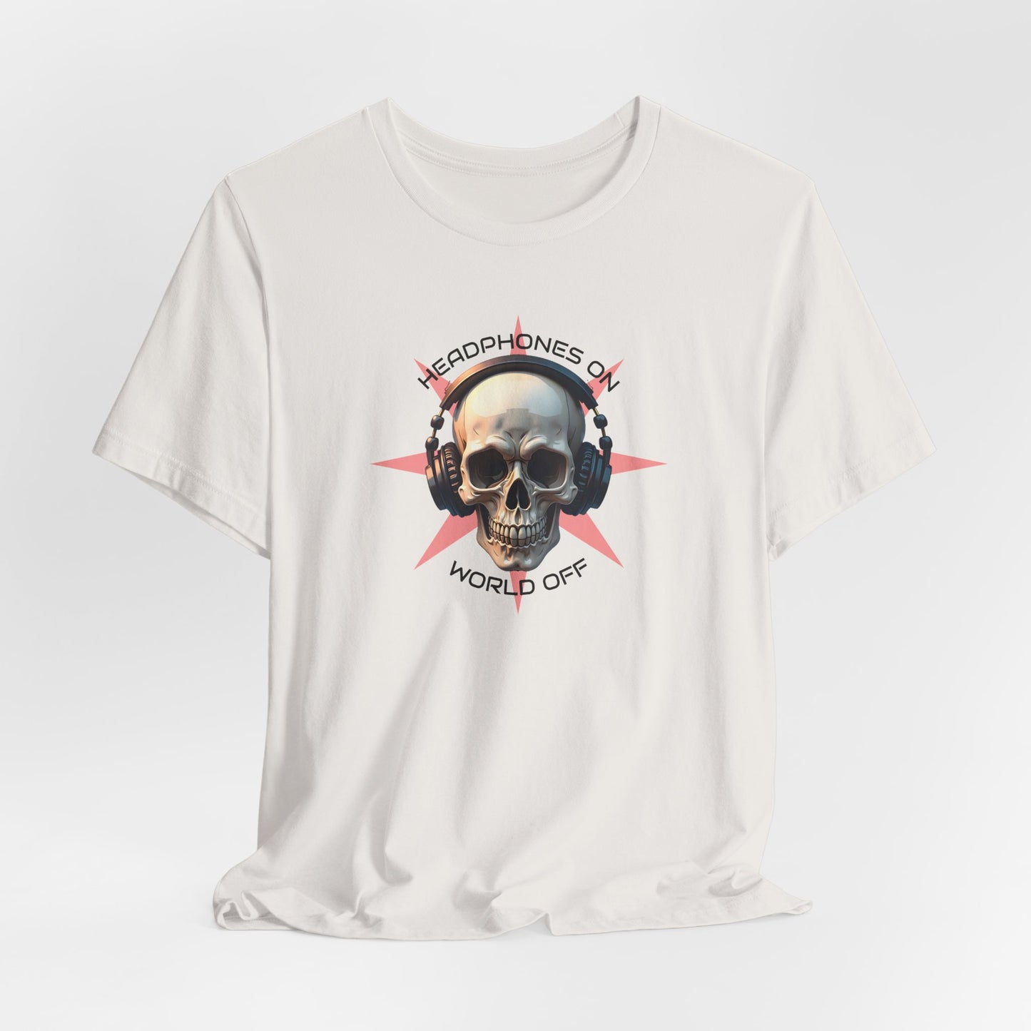 Skull Headphones Graphic Tee - Headphones On, World Off
