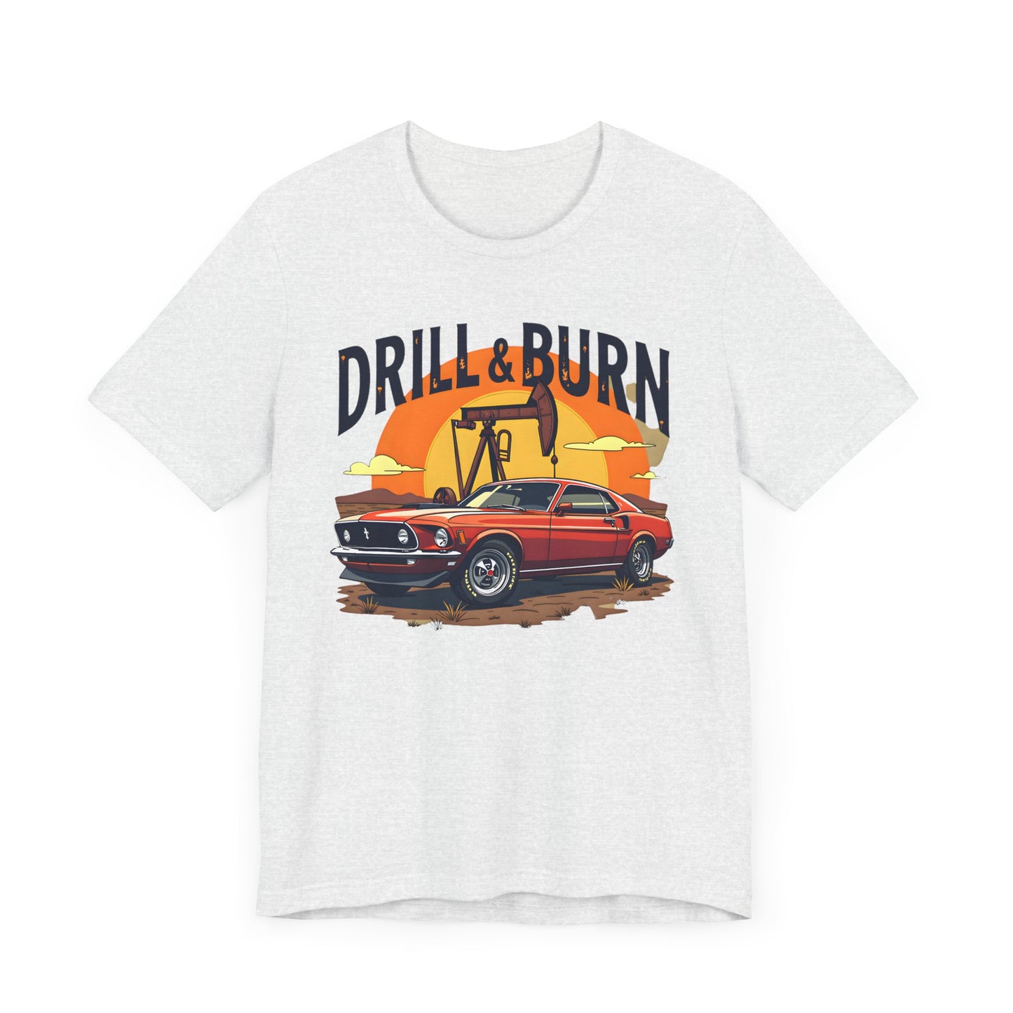 Classic Car Graphic Tee - 'Drill & Burn' Unisex Short Sleeve T-Shirt