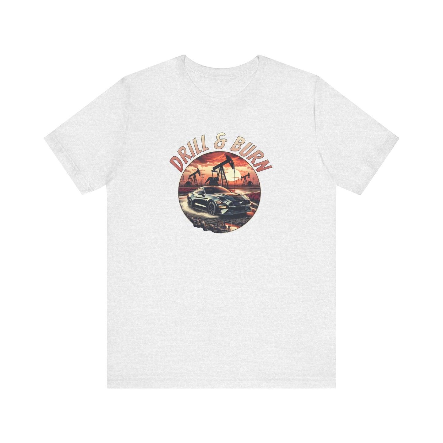 Retro Car Graphic Tee - 'Drill & Burn' Unisex Jersey Shirt
