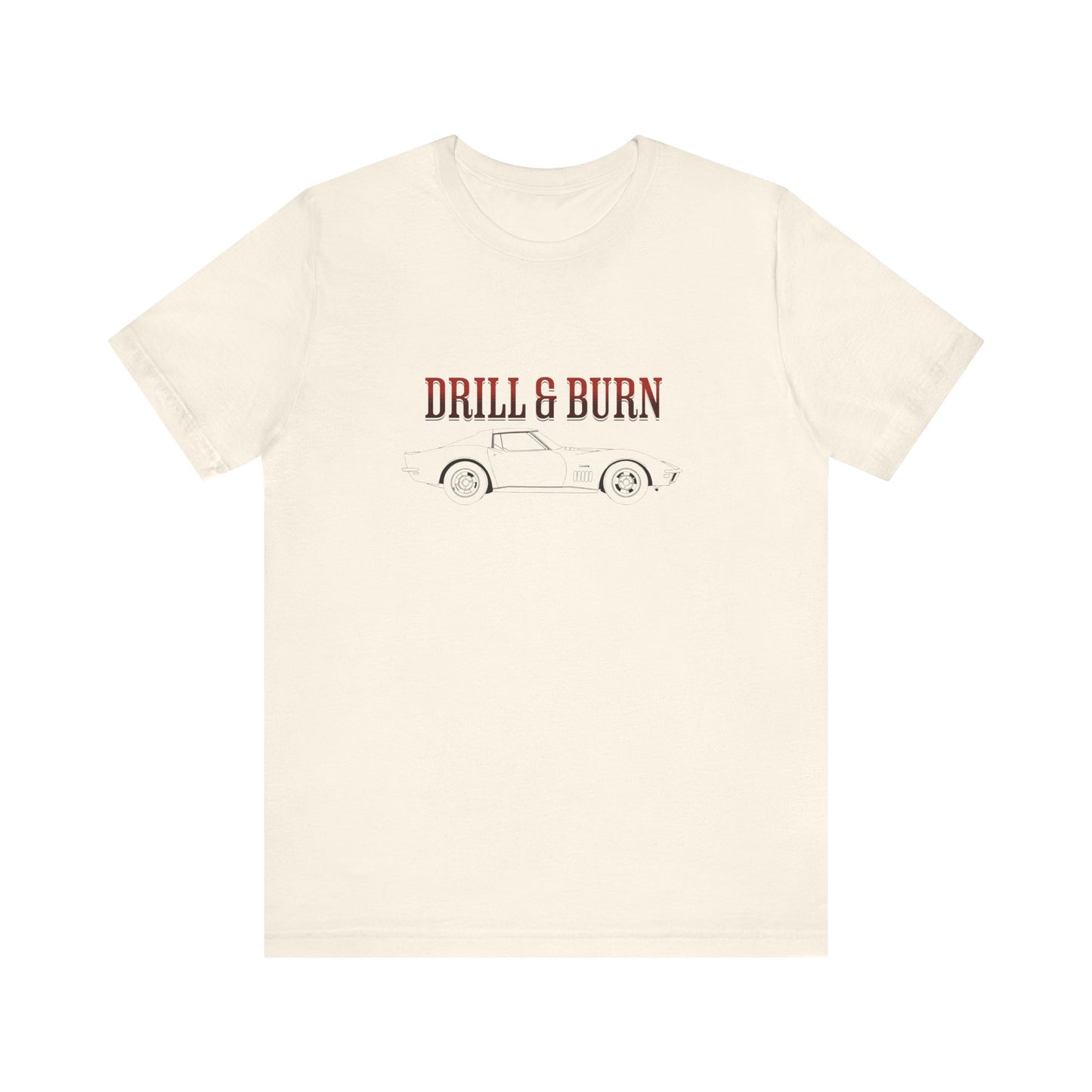 Unisex Jersey Tee - "Drill & Burn" Vintage Car Design