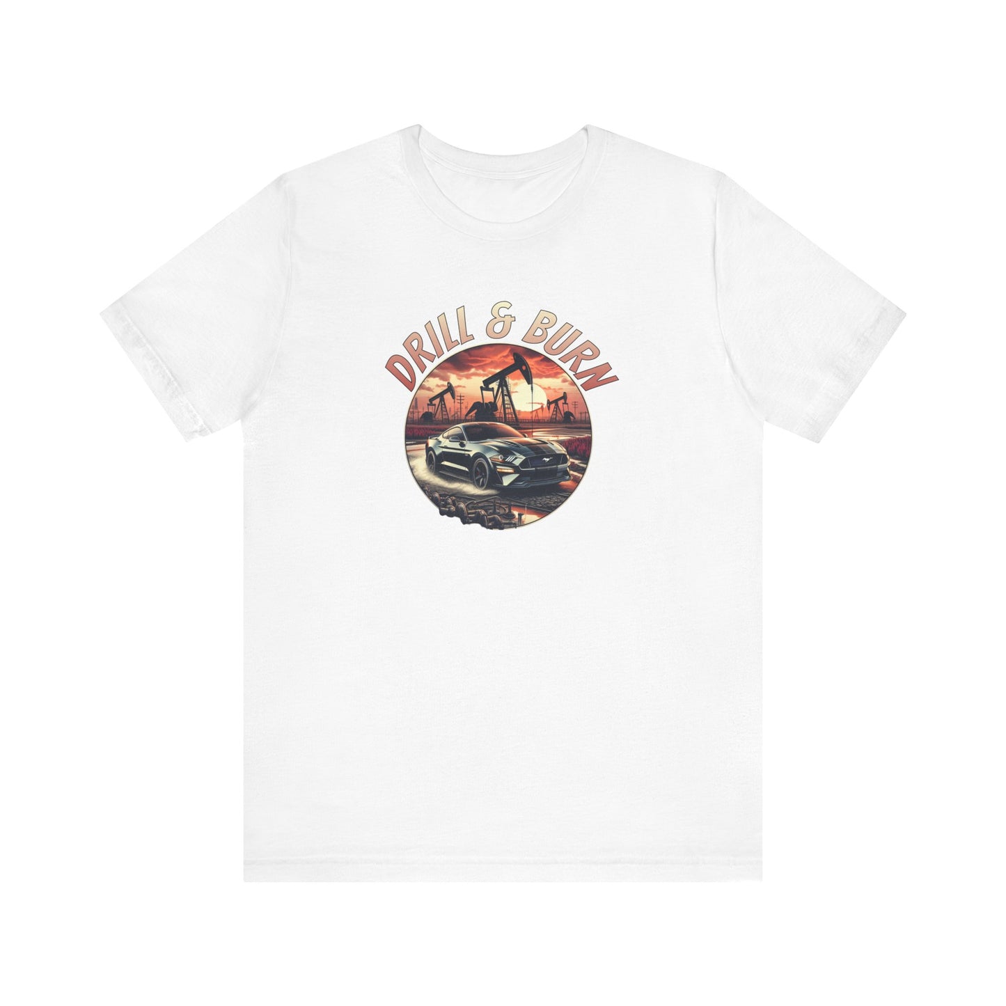 Retro Car Graphic Tee - 'Drill & Burn' Unisex Jersey Shirt