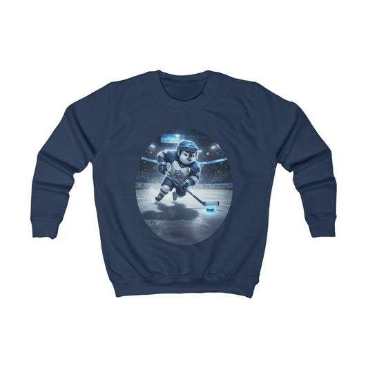 Kids Sweatshirt — Ice Hockey Bear Graphic Crewneck for Boys & Girls