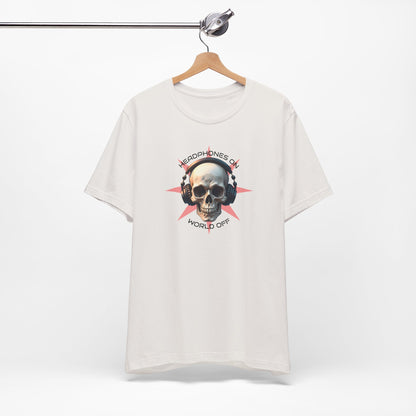 Skull Headphones Graphic Tee - Headphones On, World Off