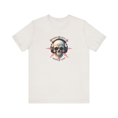 Skull Headphones Graphic Tee - Headphones On, World Off