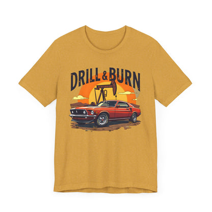 Classic Car Graphic Tee - 'Drill & Burn' Unisex Short Sleeve T-Shirt