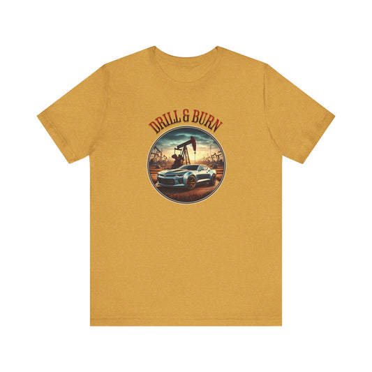 Vintage Car Enthusiast Tee - 'Drill & Burn' Graphic Shirt