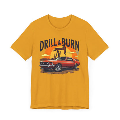 Classic Car Graphic Tee - 'Drill & Burn' Unisex Short Sleeve T-Shirt