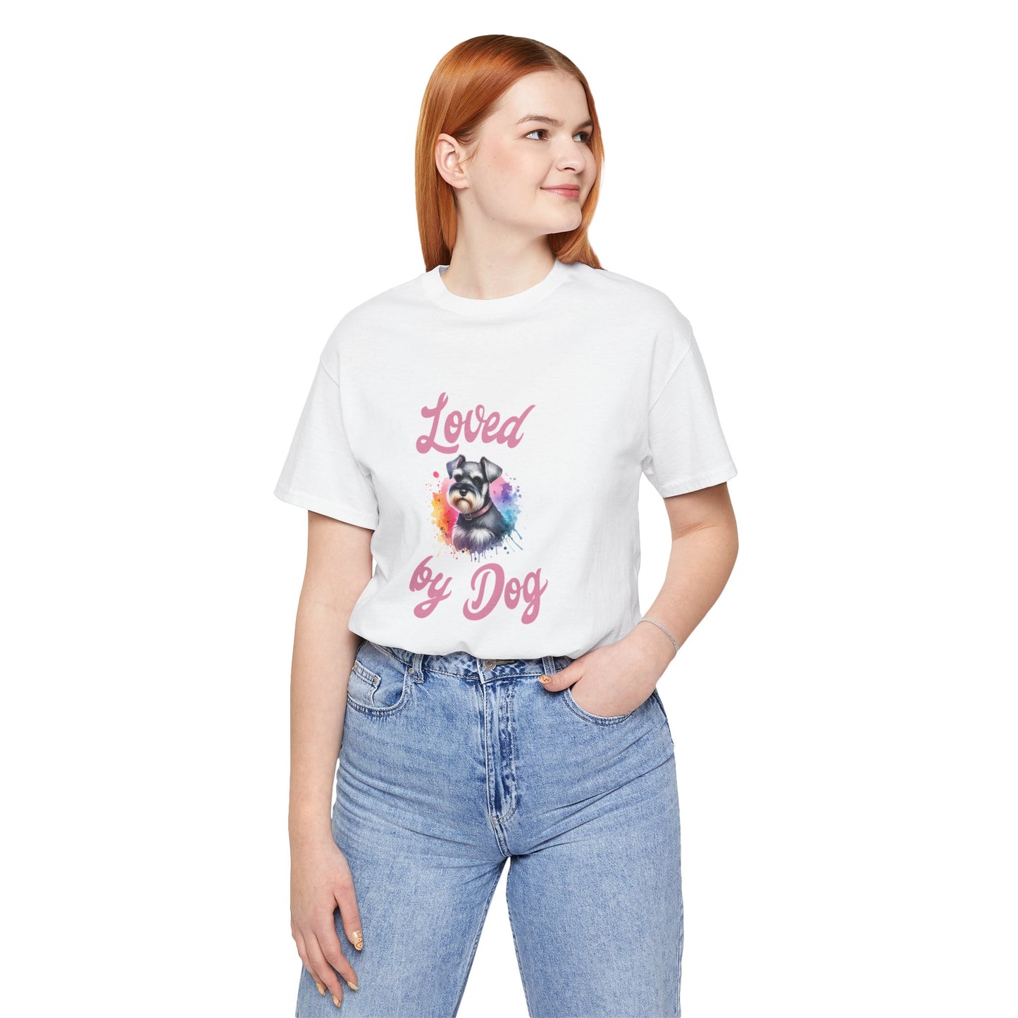 Loved by Dog Unisex Jersey Tee - Cute Miniature Schnauzer Lover Shirt