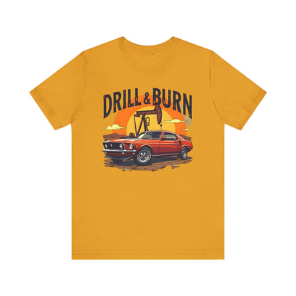 Classic Car Graphic Tee - 'Drill & Burn' Unisex Short Sleeve T-Shirt