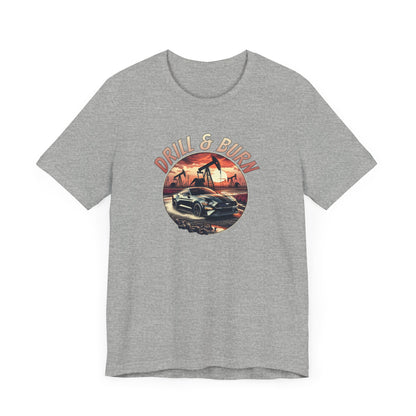 Retro Car Graphic Tee - 'Drill & Burn' Unisex Jersey Shirt