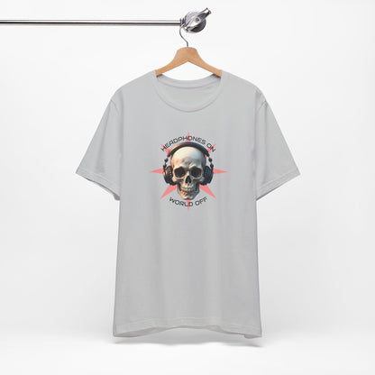 Skull Headphones Graphic Tee - Headphones On, World Off