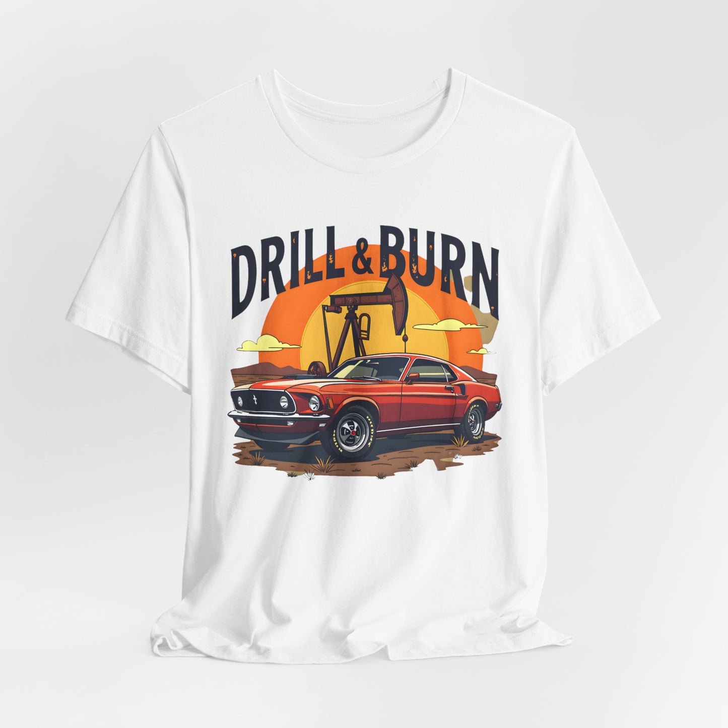 Classic Car Graphic Tee - 'Drill & Burn' Unisex Short Sleeve T-Shirt