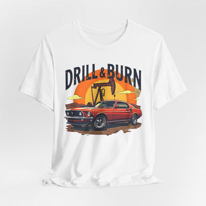 Classic Car Graphic Tee - 'Drill & Burn' Unisex Short Sleeve T-Shirt