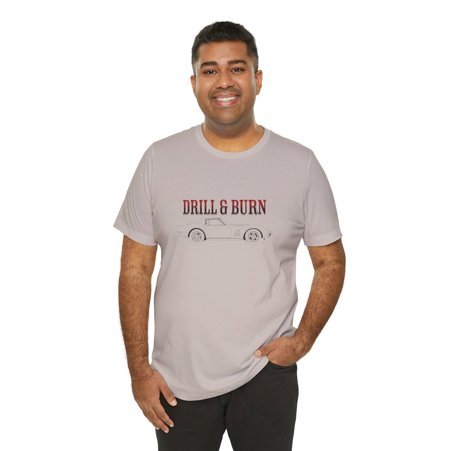 Unisex Jersey Tee - "Drill & Burn" Vintage Car Design