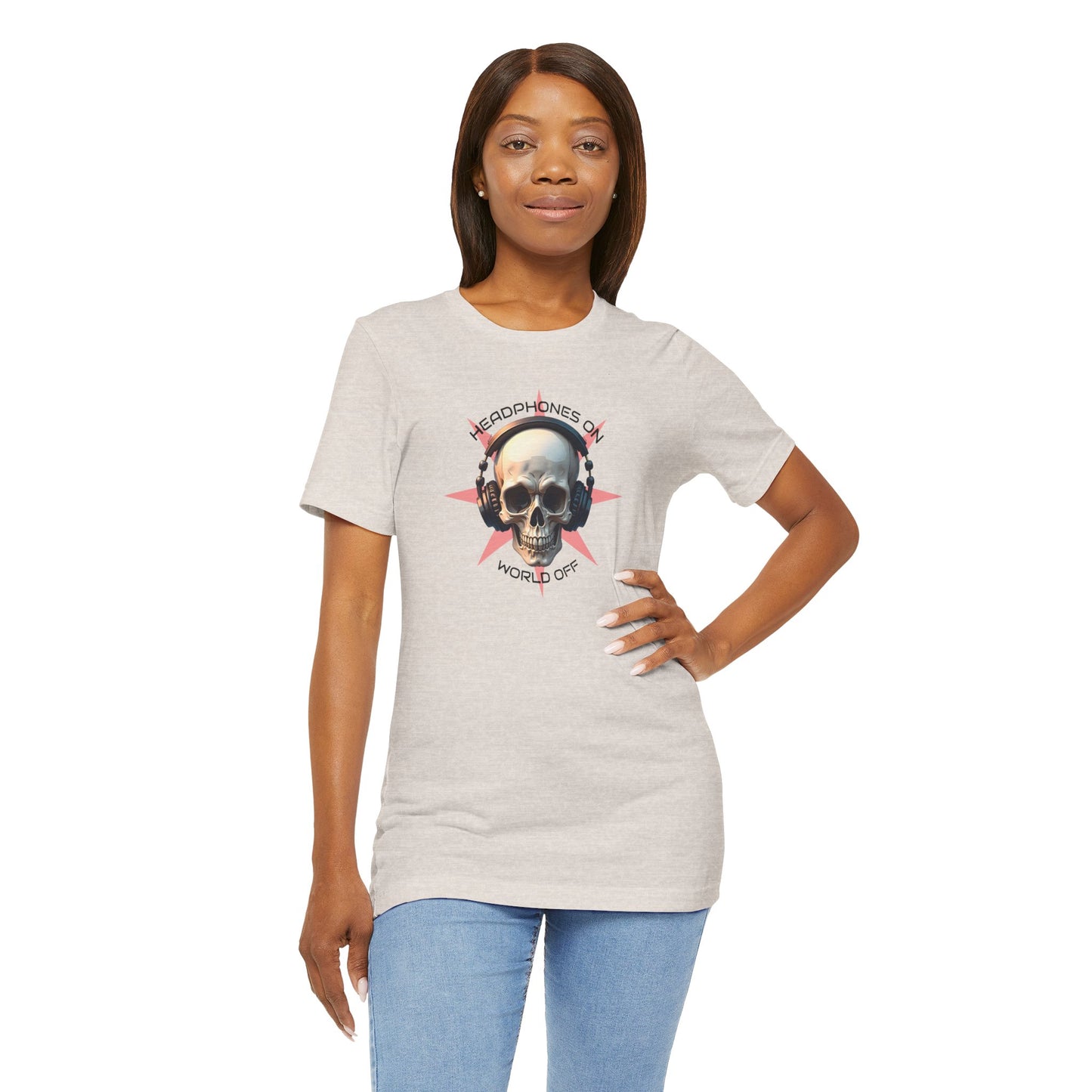 Skull Headphones Graphic Tee - Headphones On, World Off