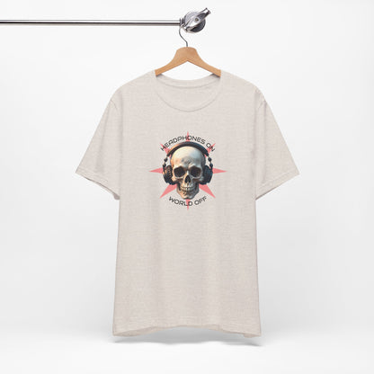 Skull Headphones Graphic Tee - Headphones On, World Off