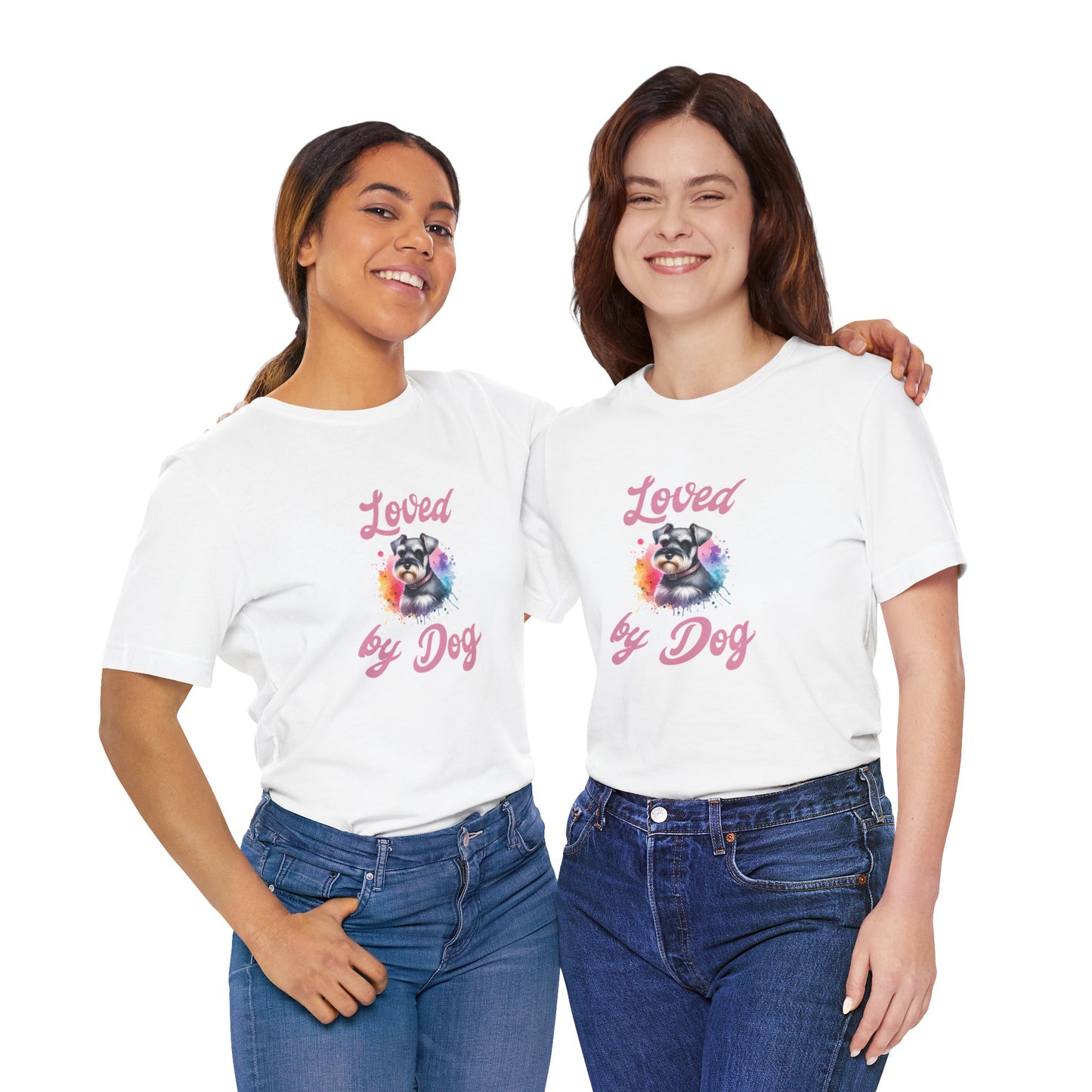 Loved by Dog Unisex Jersey Tee - Cute Miniature Schnauzer Lover Shirt