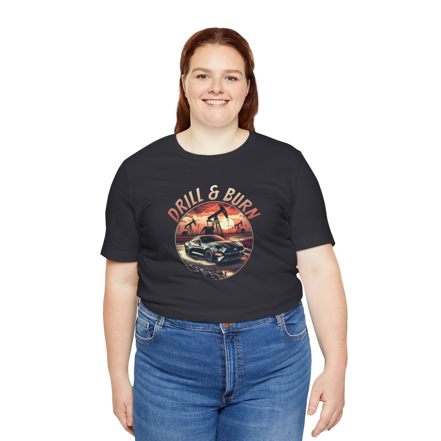 Retro Car Graphic Tee - 'Drill & Burn' Unisex Jersey Shirt
