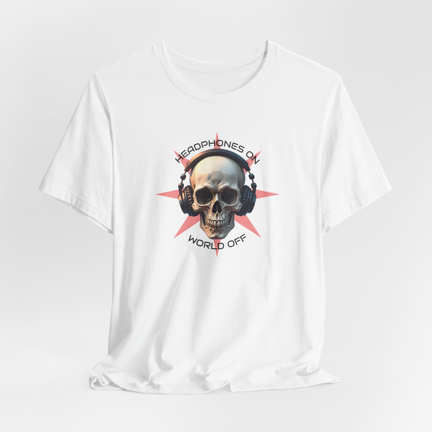 Skull Headphones Graphic Tee - Headphones On, World Off