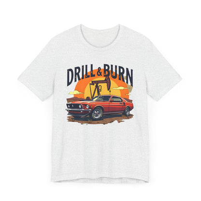 Classic Car Graphic Tee - 'Drill & Burn' Unisex Short Sleeve T-Shirt