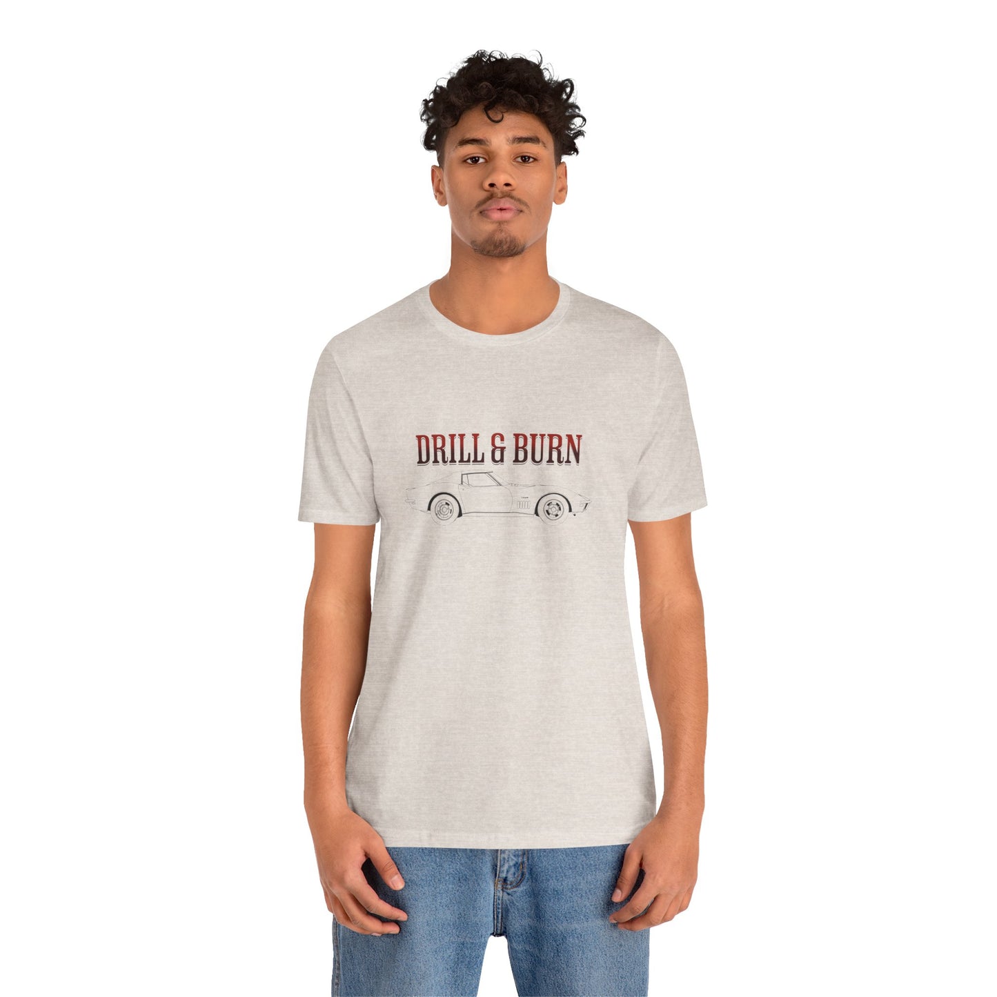 Unisex Jersey Tee - "Drill & Burn" Vintage Car Design