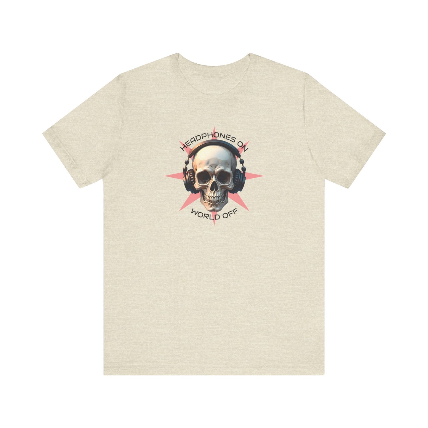 Skull Headphones Graphic Tee - Headphones On, World Off