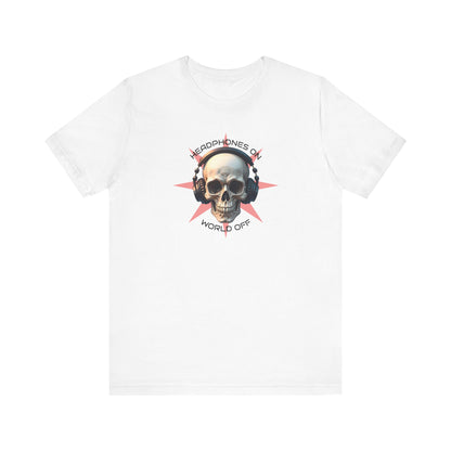 Skull Headphones Graphic Tee - Headphones On, World Off